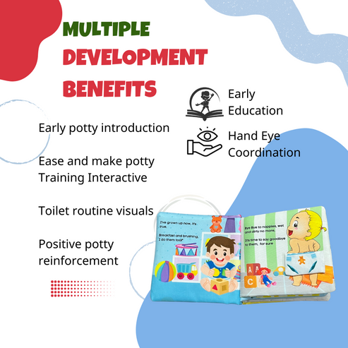 Baby's Potty Time Interactive Potty Training Cloth Book with Flaps, Velcro & Crinkly Cover (0-3 Years)