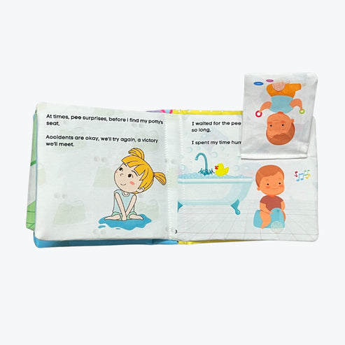 Baby's Potty Time Interactive Potty Training Cloth Book with Flaps, Velcro & Crinkly Cover (0-3 Years)