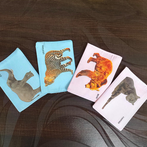 Cloth Wild Animals Flash Cards l Kids Early Learning l Brain Development Study Material for Preschoolers and Kindergarten