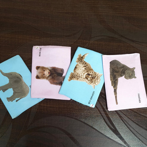 Cloth Wild Animals Flash Cards l Kids Early Learning l Brain Development Study Material for Preschoolers and Kindergarten