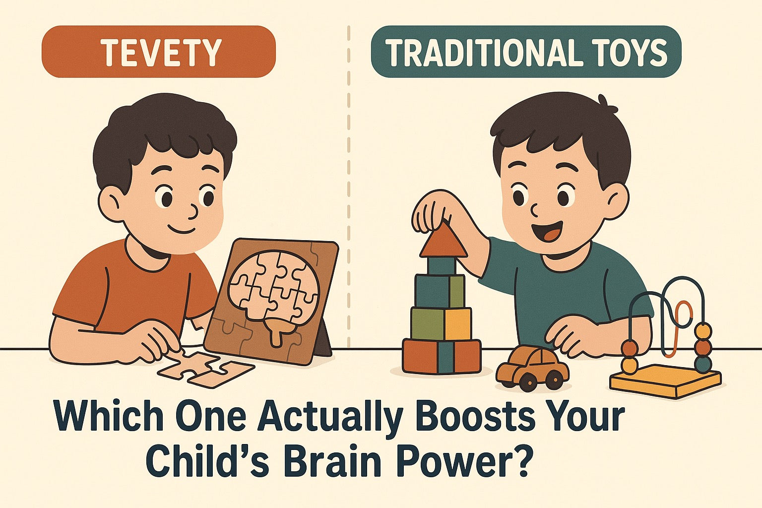 Traditional Toys vs. Tevety Educational Toys — Which One Actually Boosts Your Child’s Brain Power?