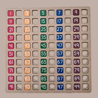 100 Frame With Numbers Tiles & Woolen Beads