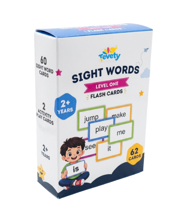 Sight Words Flash Cards for Toddlers & Kindergarten | 62 Water Resistant Learning Cards