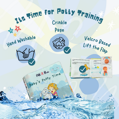 Baby's Potty Time Interactive Potty Training Cloth Book with Flaps, Velcro & Crinkly Cover (0-3 Years)