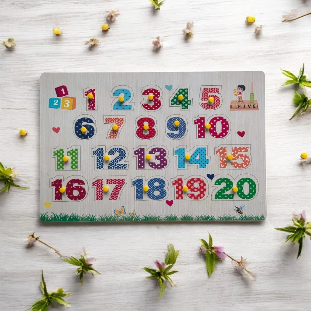 2 in 1 Numbers Peg with Wipe-Clean Writing Practice Board