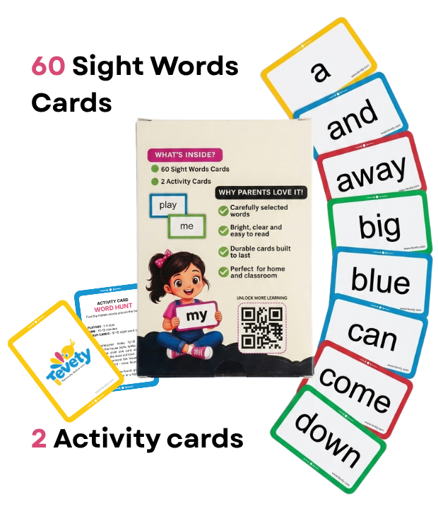 Sight Words Flash Cards for Toddlers & Kindergarten | 62 Water Resistant Learning Cards