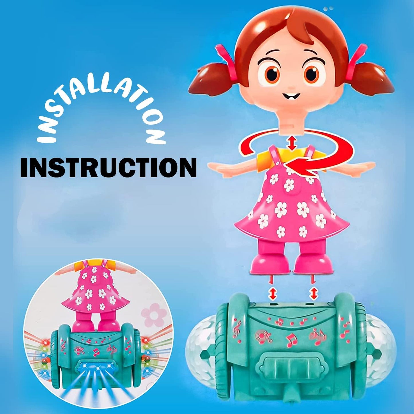 360 Degree Rotating Musical Dancing Doll