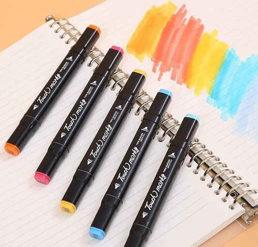 Twin Head Pen Set for Sketching Multicolor 24 Pcs