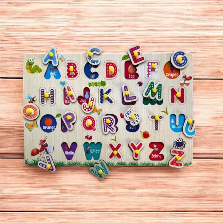 2 in 1 Alphabet Peg with Wipe-Clean Writing Practice Board