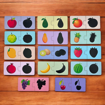 Fruits Matching Shadow 2 Piece Puzzle