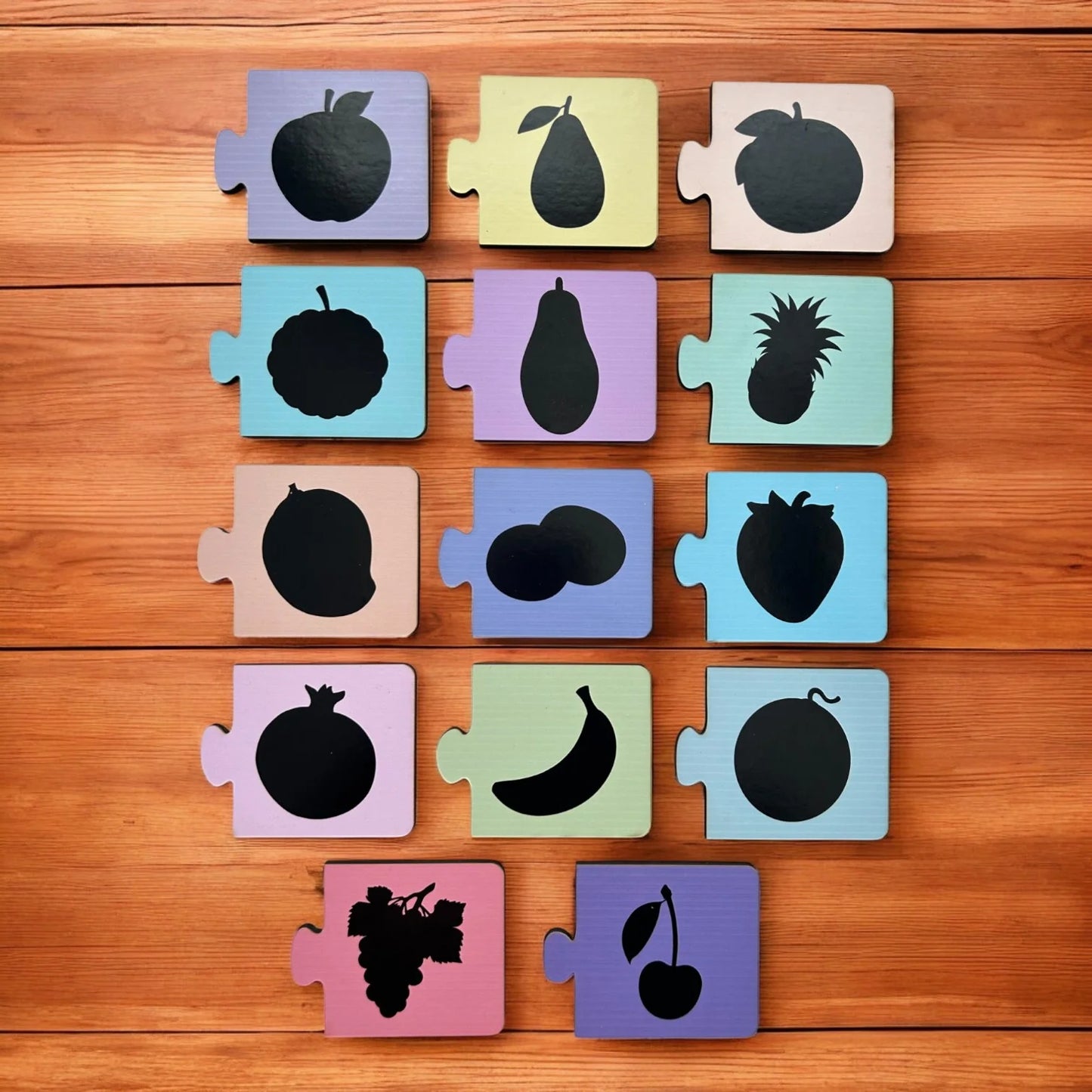 Fruits Matching Shadow 2 Piece Puzzle