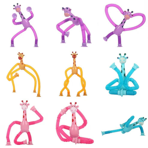 Giraffe Pop Suction Tubes Sensory Fidget Toys for Toddlers