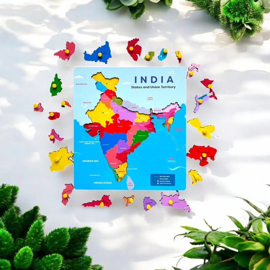 India Map Puzzle for Kids | Educational Geography Learning Toy with States & Capitals
