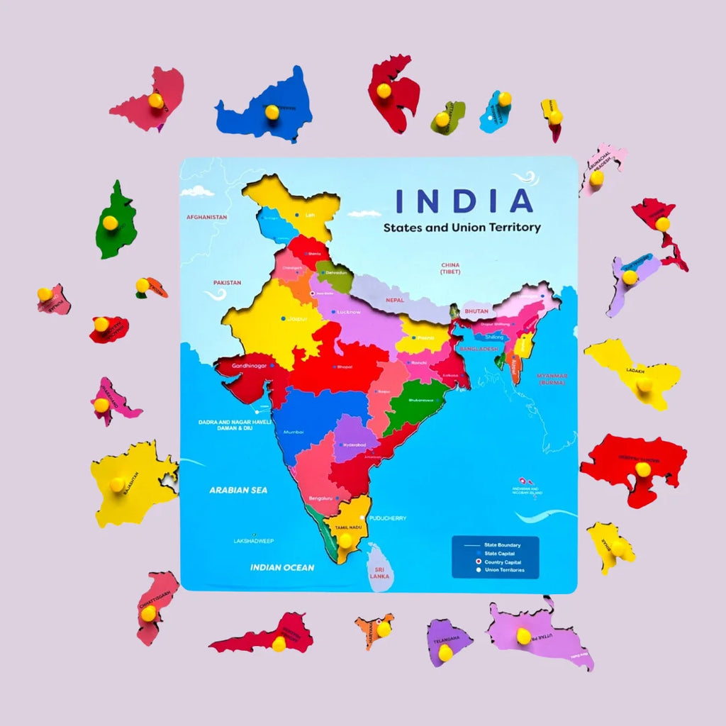 India Map & Continent Puzzle Combo Kit