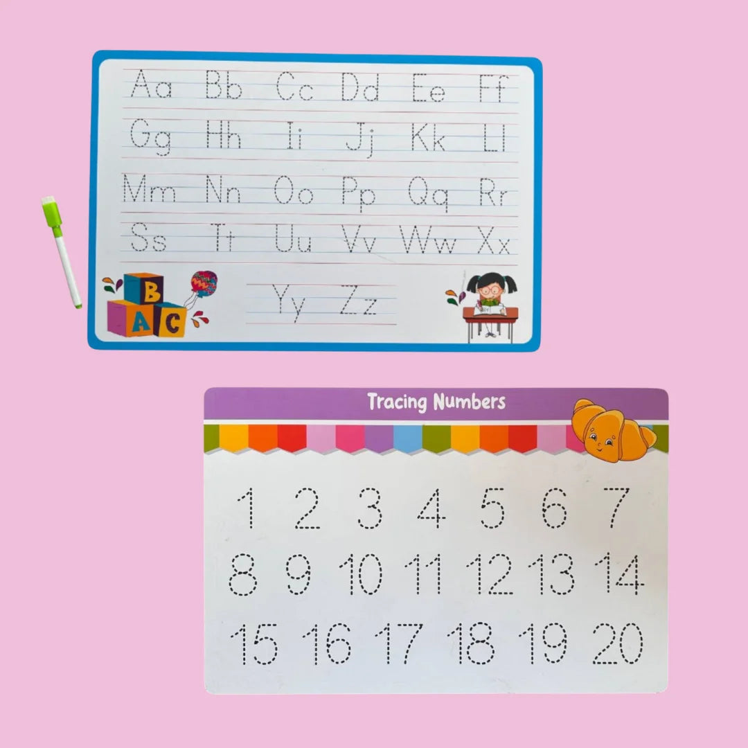Pattern and Alphabet, Number Wipe and Clean Tracing Board