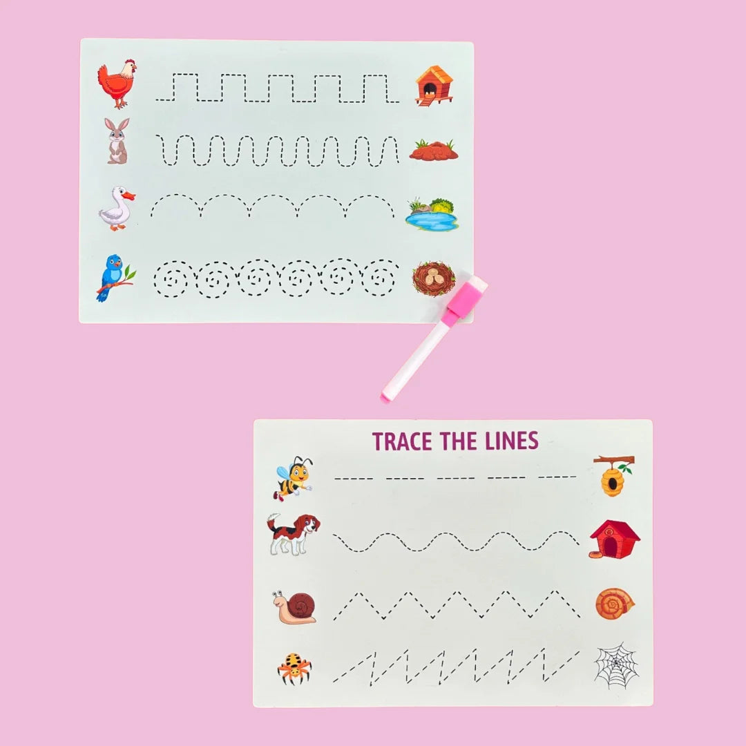 Pattern and Alphabet, Number Wipe and Clean Tracing Board