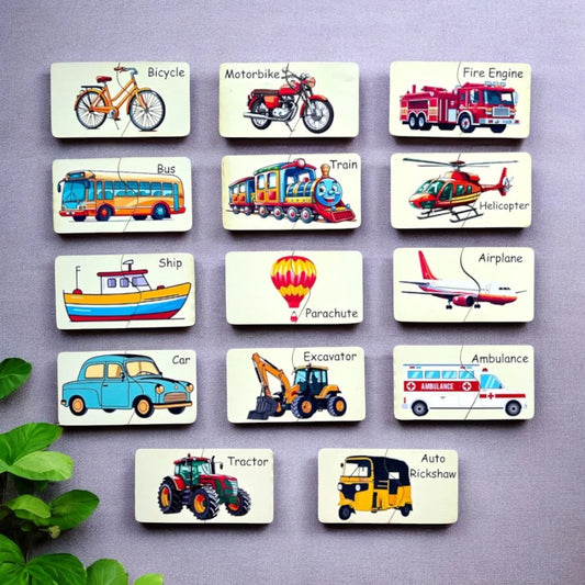 Transportation Two-Piece Puzzles