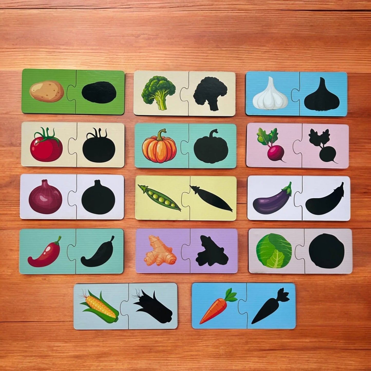 Vegetables Matching Shadow 2 Piece Puzzle