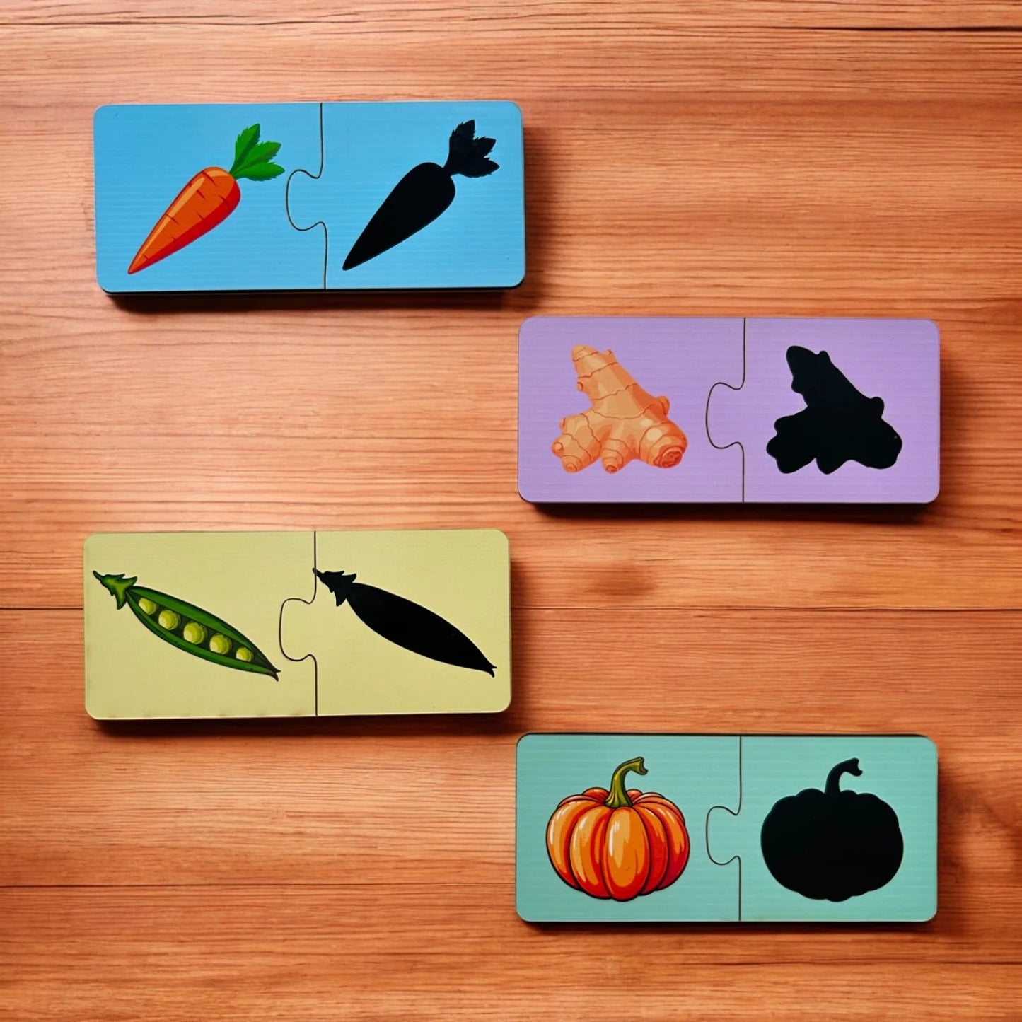 Vegetables Matching Shadow 2 Piece Puzzle