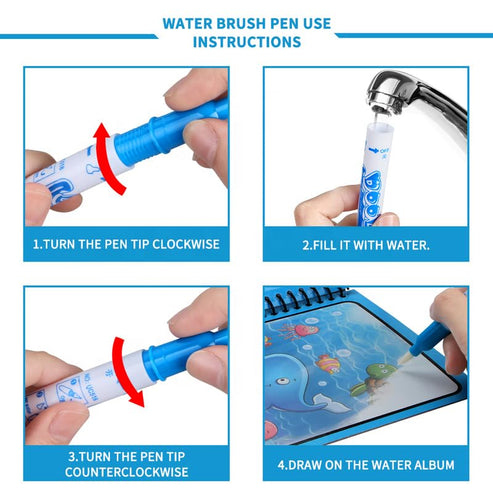 Water Magic Book (Buy 1 Get 3) Writing, Coloring, Travel-Friendly for Kids