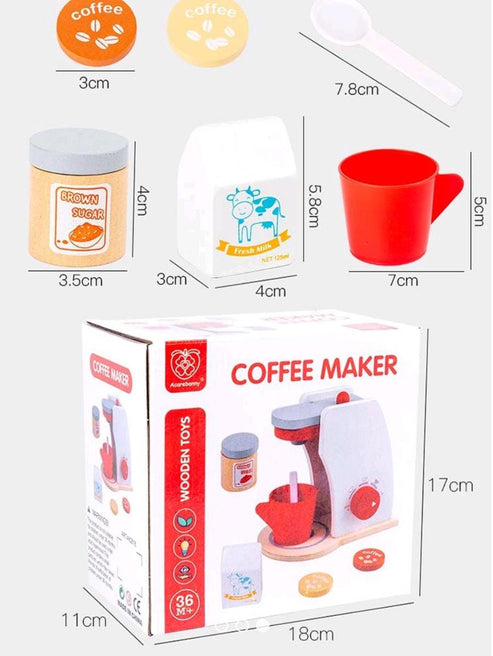 Wooden Coffee Maker Toy Set – Fun Pretend Play & Skill Building for Kids