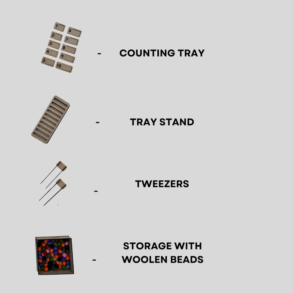 1-10 Counting Tray With 60 Woolen Beads