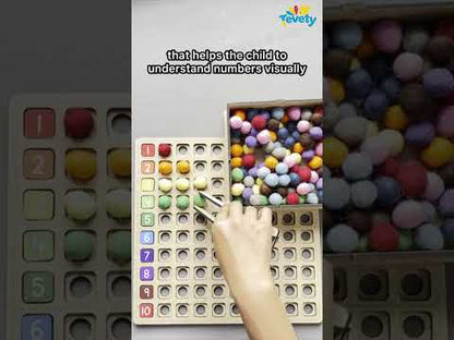 100 Frame With Numbers Tiles & Woolen Beads