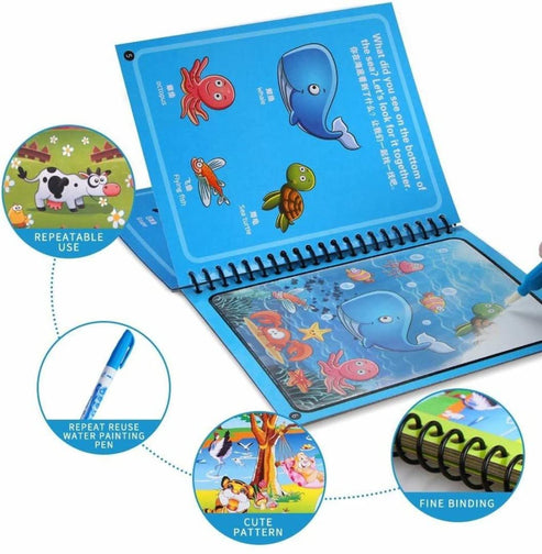 Water Magic Book (Buy 1 Get 3) Writing, Coloring, Travel-Friendly for Kids